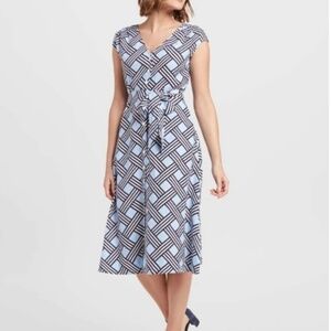 Draper James Lattice Linen Dress Size XS